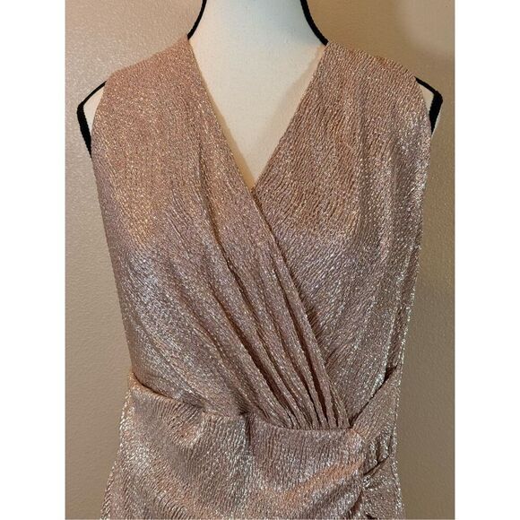 NWT Lauren Ralph Lauren Sleeveless Blush Sheath Knotted Waist Dress Women's 12 - Picture 3 of 11